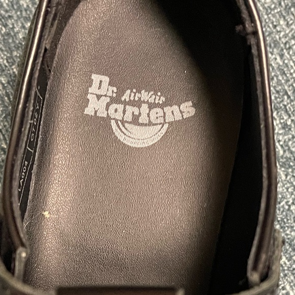 Dr. Martens Black T-Bar Shoes with Yellow Stitching - Picture 6 of 7